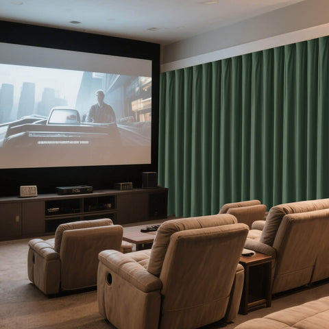 MJ11 Soft Velvet Home Theater Blackout Curtain Custom Made Multiple Headers - Cololeaf -- 111# Warm Black