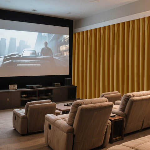 MJ11 Soft Velvet Home Theater Blackout Curtain Custom Made Multiple Headers - Cololeaf -- 26# Wheat