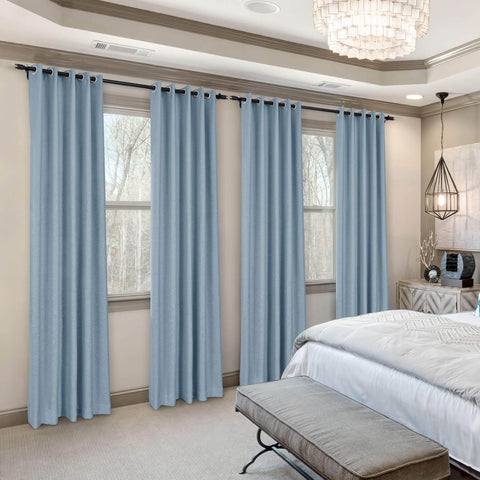 Frank Room Darkening Linen Blend Curtains Heavy Weight Thermal Blackout Drapes Grommet - Cololeaf -- #01 Ivory White
