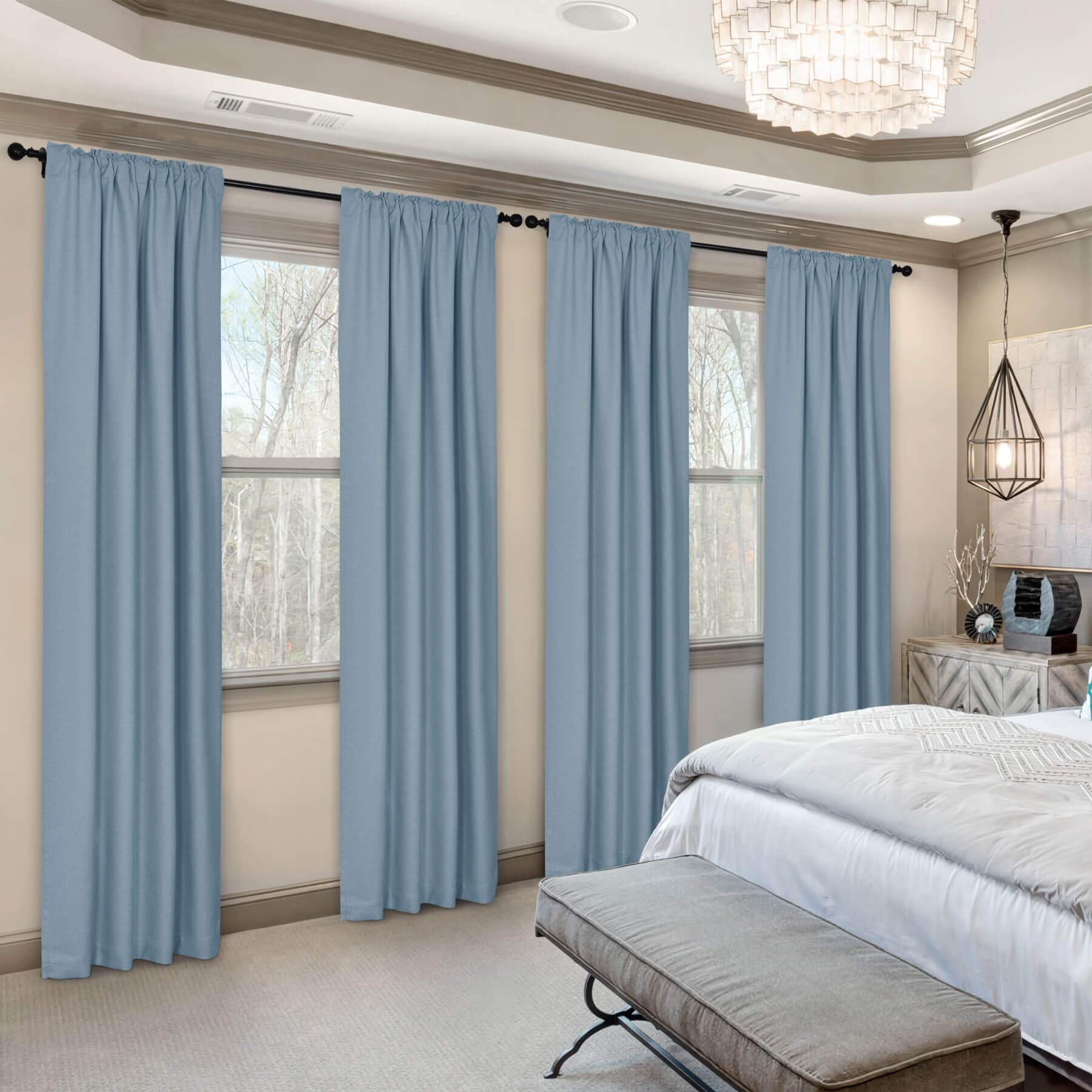 Frank Room Darkening Linen Blend Curtains Heavy Weight Thermal Blackout Drapes Back Tab & Rod Pocket - Cololeaf -- #07 Sand Beige