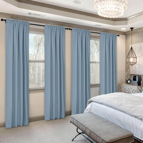 Frank Room Darkening Linen Blend Curtains Heavy Weight Thermal Blackout Drapes Back Tab & Rod Pocket - Cololeaf -- #07 Sand Beige