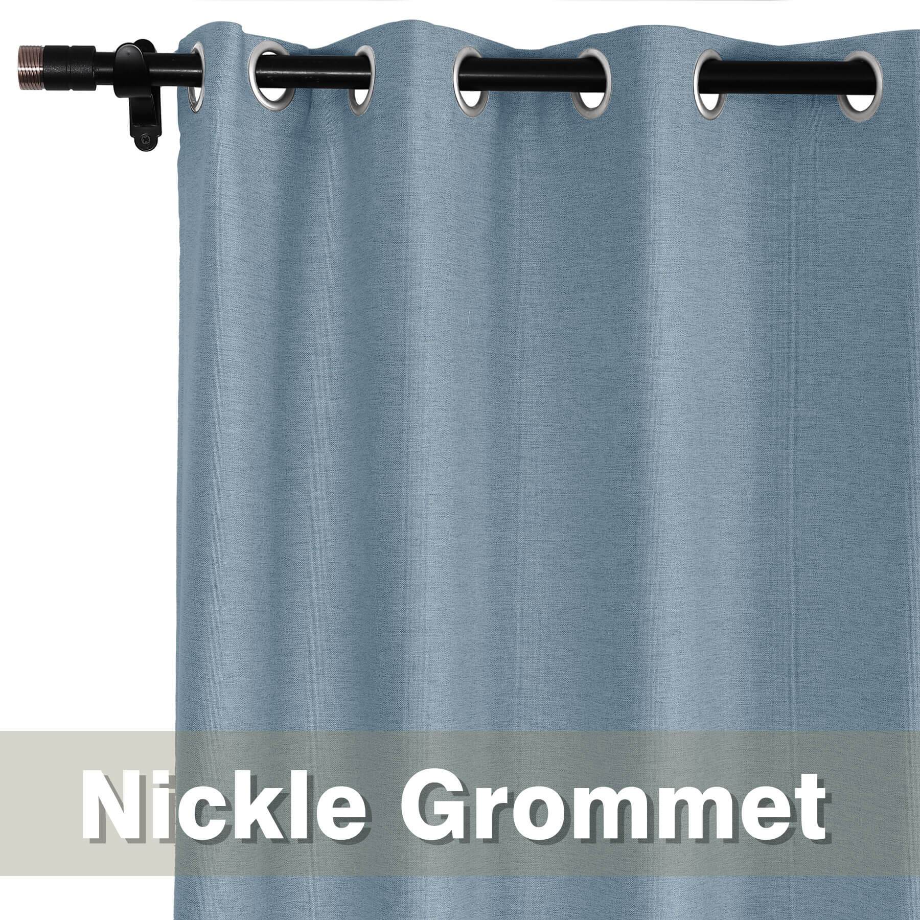 Frank Room Darkening Linen Blend Curtains Heavy Weight Thermal Blackout Drapes Grommet - Cololeaf -- #01 Ivory White