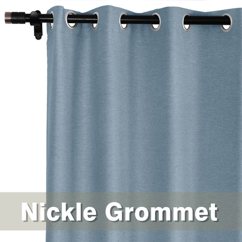 Frank Room Darkening Linen Blend Curtains Heavy Weight Thermal Blackout Drapes Grommet - Cololeaf -- #01 Ivory White