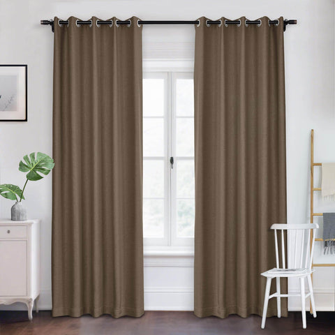 Frank Room Darkening Linen Blend Curtains Heavy Weight Thermal Blackout Drapes Grommet - Cololeaf -- #01 Ivory White