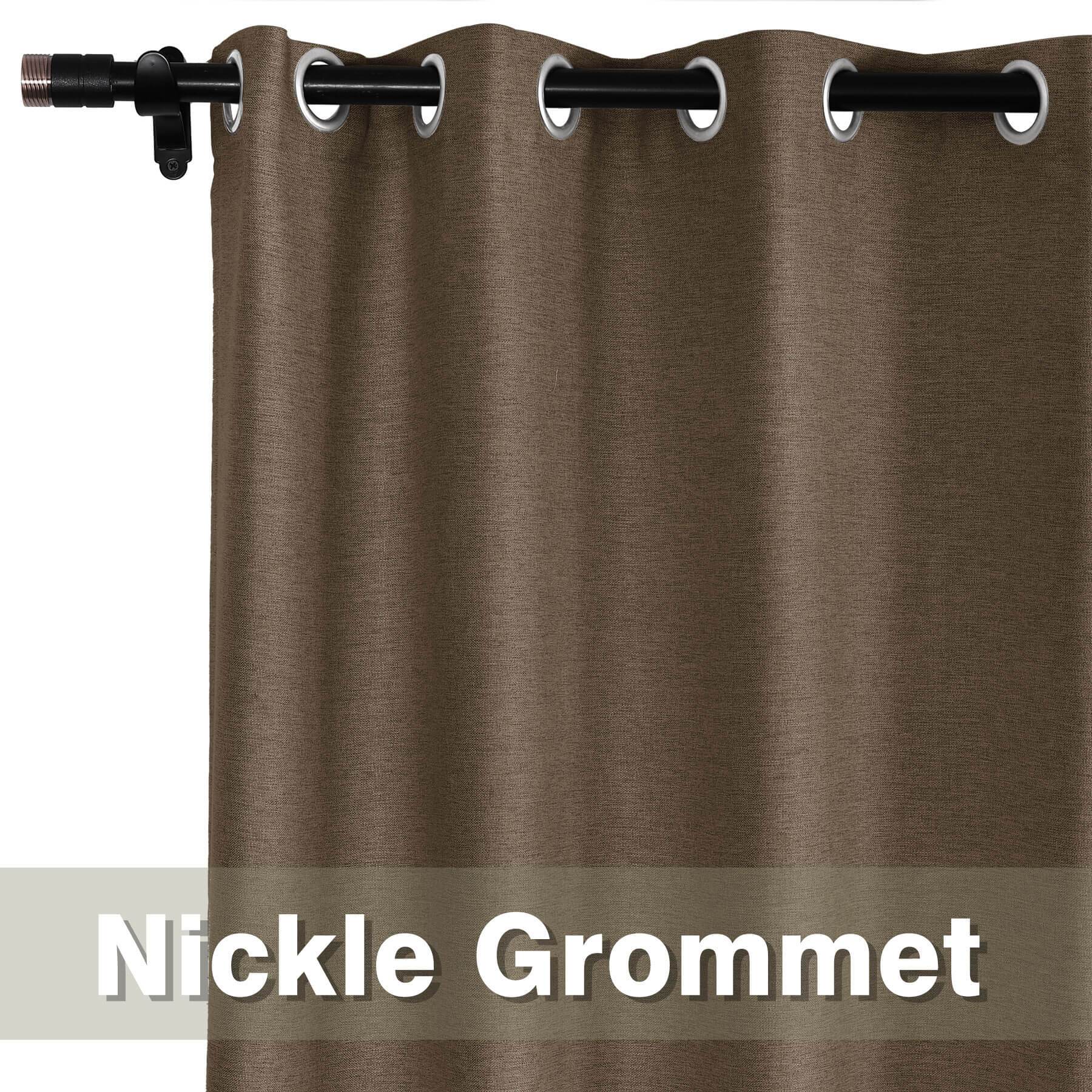 Frank Room Darkening Linen Blend Curtains Heavy Weight Thermal Blackout Drapes Grommet - Cololeaf -- #01 Ivory White