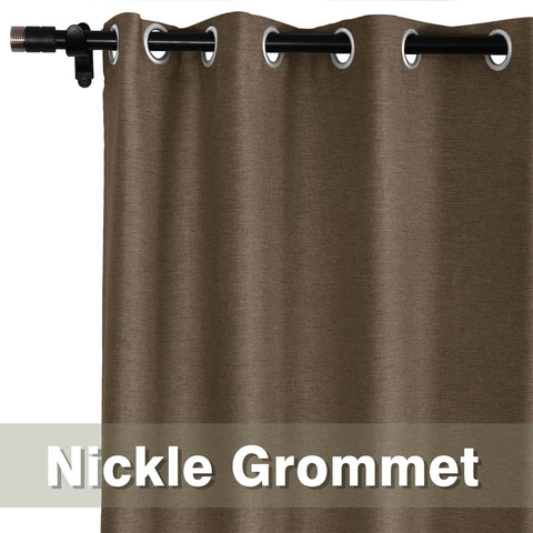 Frank Room Darkening Linen Blend Curtains Heavy Weight Thermal Blackout Drapes Grommet - Cololeaf -- #01 Ivory White