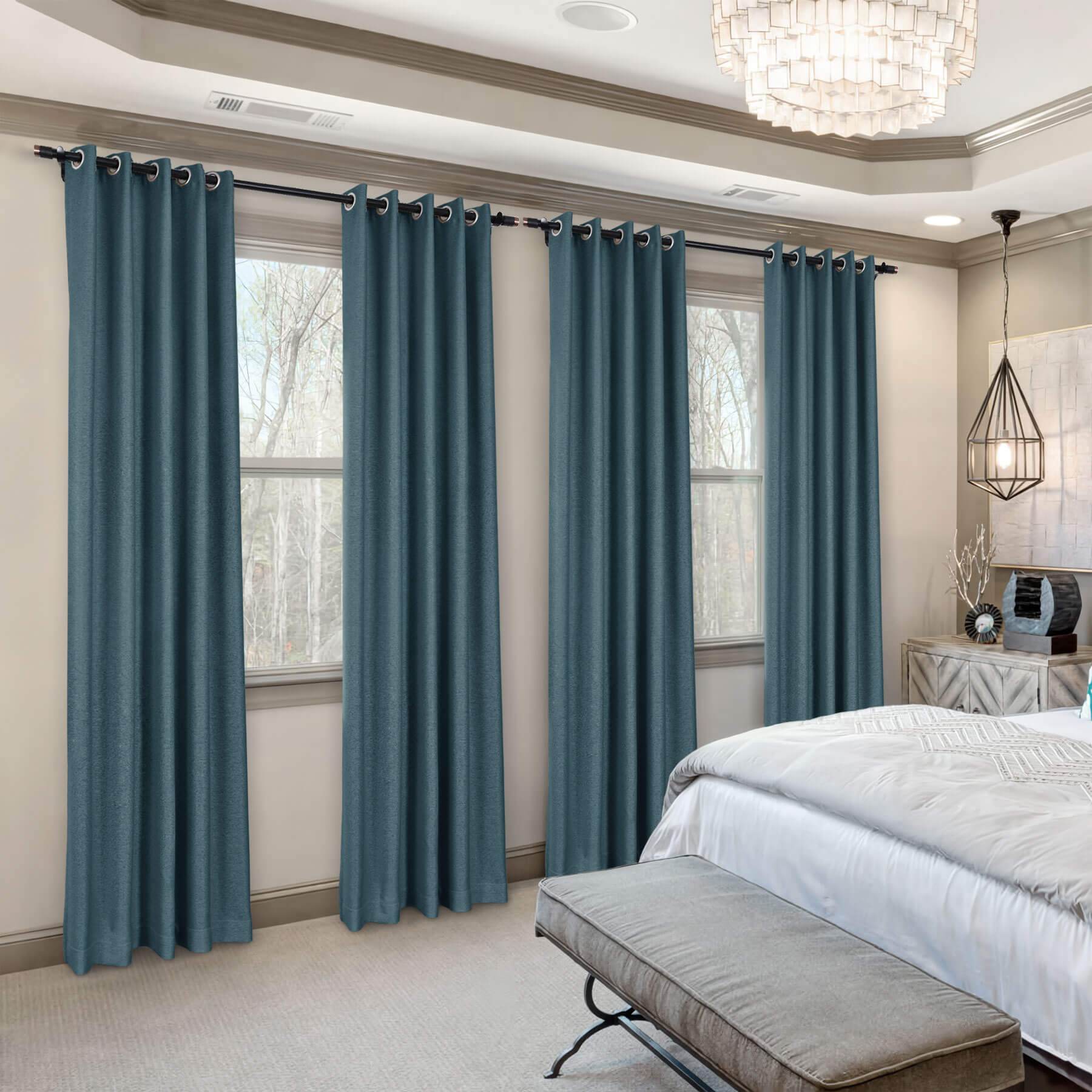 Frank Room Darkening Linen Blend Curtains Heavy Weight Thermal Blackout Drapes Grommet - Cololeaf -- #01 Ivory White