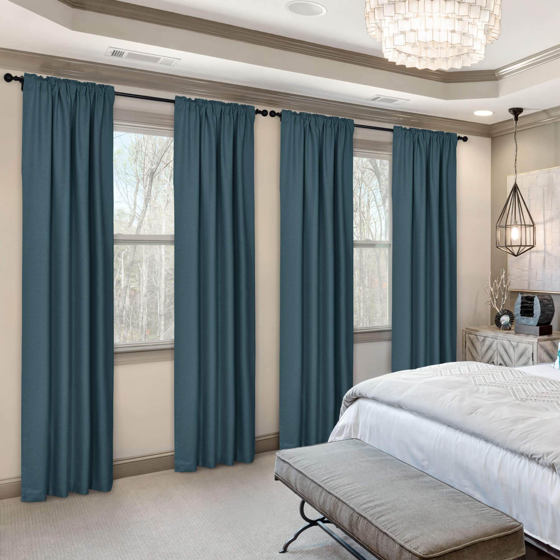 Frank Room Darkening Linen Blend Curtains Heavy Weight Thermal Blackout Drapes Back Tab & Rod Pocket - Cololeaf -- #07 Sand Beige