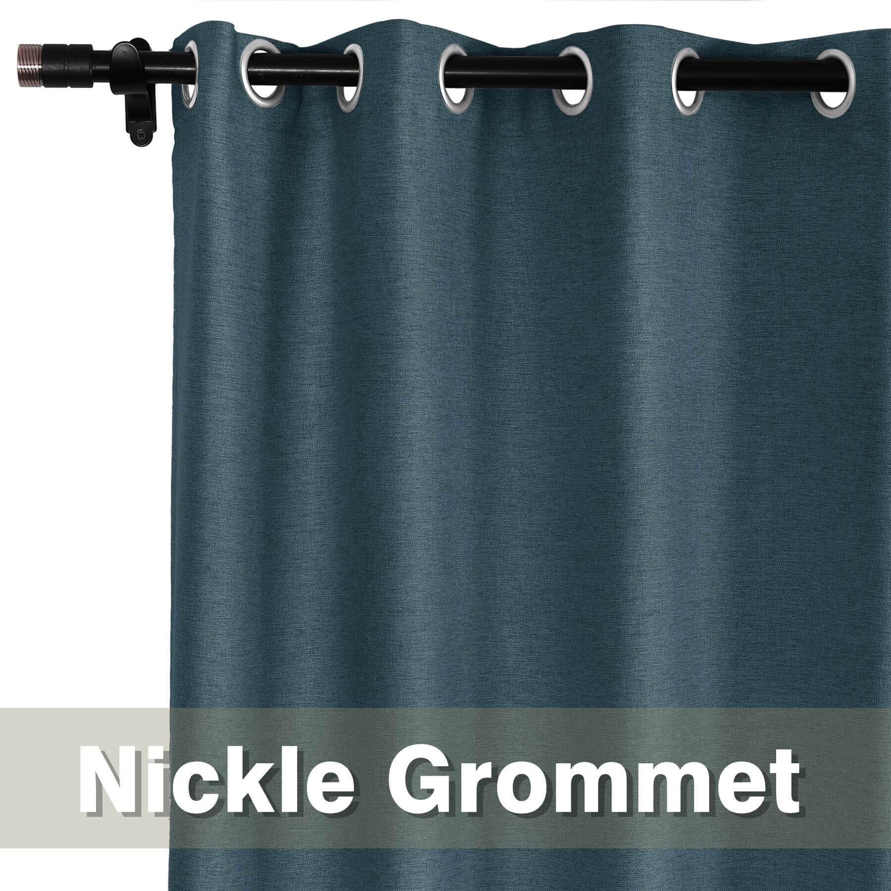 Frank Room Darkening Linen Blend Curtains Heavy Weight Thermal Blackout Drapes Grommet - Cololeaf -- #01 Ivory White