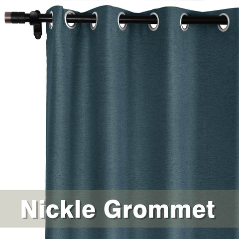 Frank Room Darkening Linen Blend Curtains Heavy Weight Thermal Blackout Drapes Grommet - Cololeaf -- #01 Ivory White