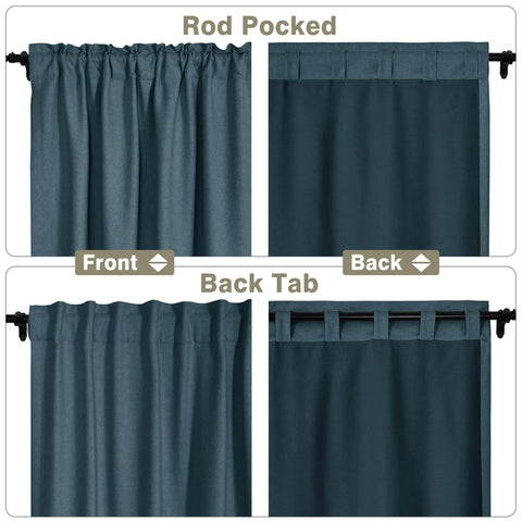 Frank Room Darkening Linen Blend Curtains Heavy Weight Thermal Blackout Drapes Back Tab & Rod Pocket - Cololeaf -- #07 Sand Beige