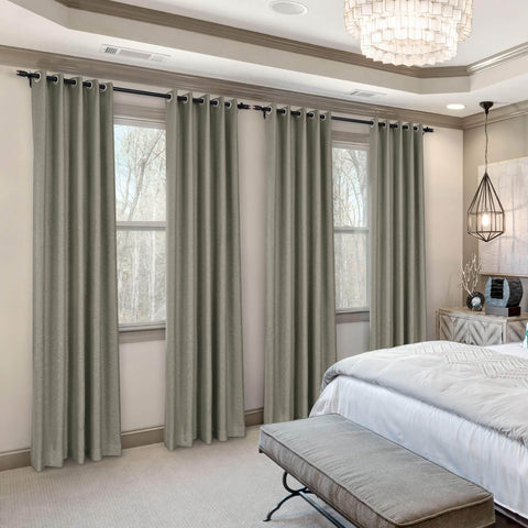 Frank Room Darkening Linen Blend Curtains Heavy Weight Thermal Blackout Drapes Grommet - Cololeaf -- #01 Ivory White