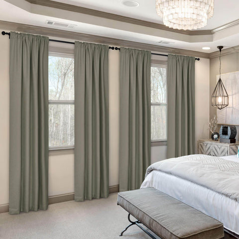 Frank Room Darkening Linen Blend Curtains Heavy Weight Thermal Blackout Drapes Back Tab & Rod Pocket - Cololeaf -- #07 Sand Beige