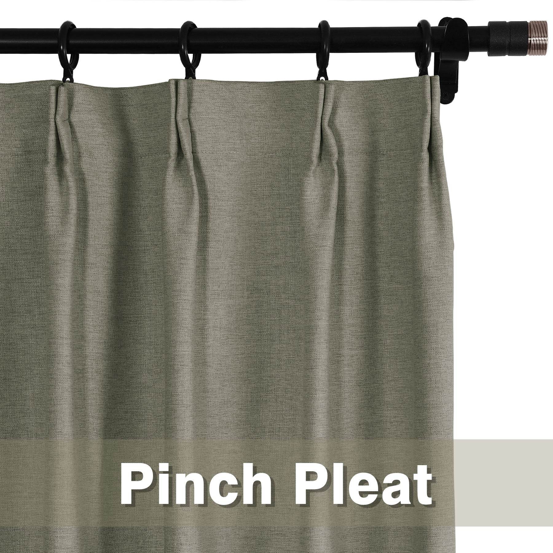 Frank Heavyweight Linen Blend Blackout Curtains - Thermal Insulated, Room Darkening, Pinch Pleat Drapes - Cololeaf