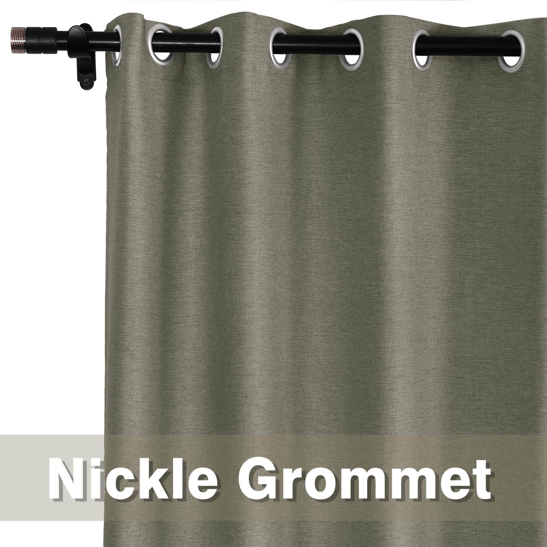 Frank Room Darkening Linen Blend Curtains Heavy Weight Thermal Blackout Drapes Grommet - Cololeaf -- #01 Ivory White