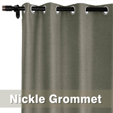 Frank Room Darkening Linen Blend Curtains Heavy Weight Thermal Blackout Drapes Grommet - Cololeaf -- #01 Ivory White