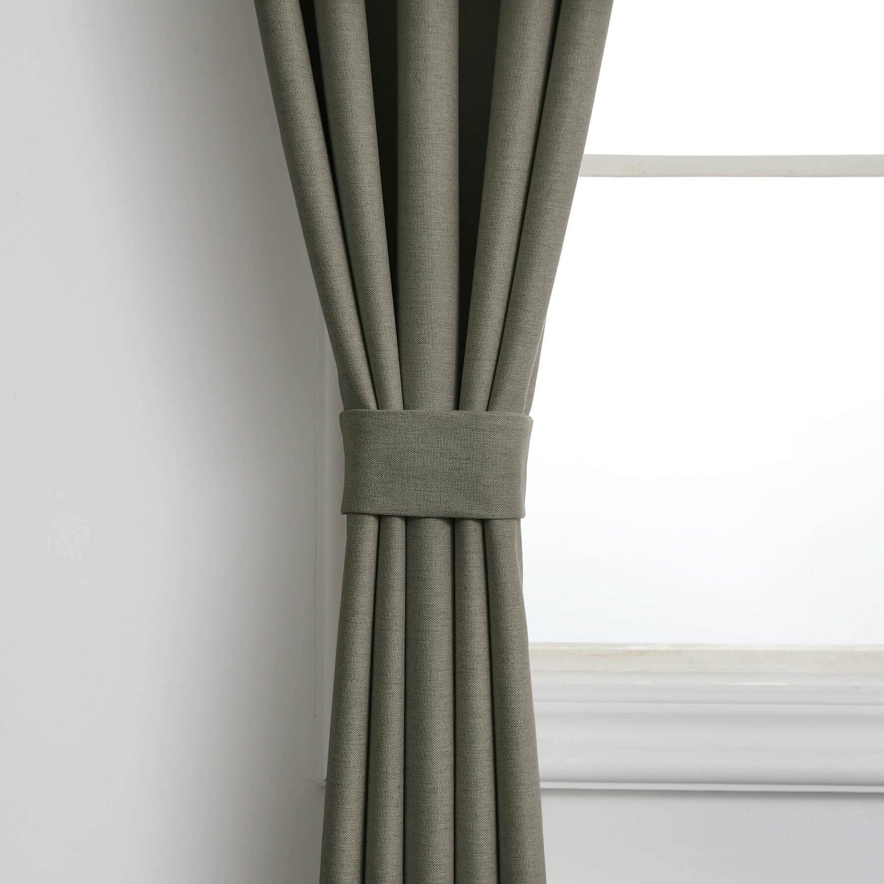 Frank Heavyweight Linen Blend Blackout Curtains - Thermal Insulated, Room Darkening, Pinch Pleat Drapes - Cololeaf -- #01 Ivory White