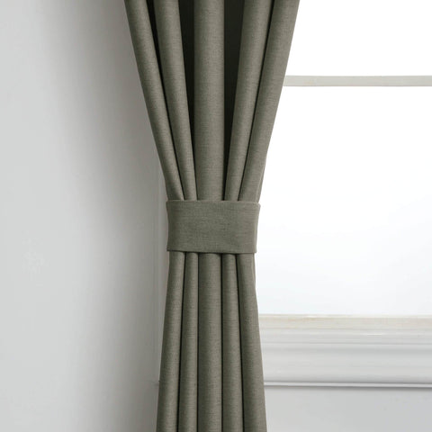 Frank Heavyweight Linen Blend Blackout Curtains - Thermal Insulated, Room Darkening, Pinch Pleat Drapes - Cololeaf -- #01 Ivory White
