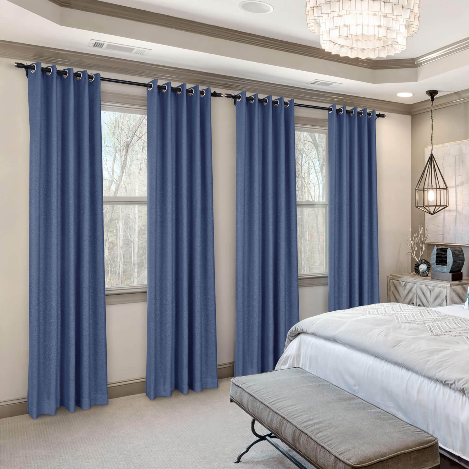 Frank Room Darkening Linen Blend Curtains Heavy Weight Thermal Blackout Drapes Grommet - Cololeaf -- #01 Ivory White