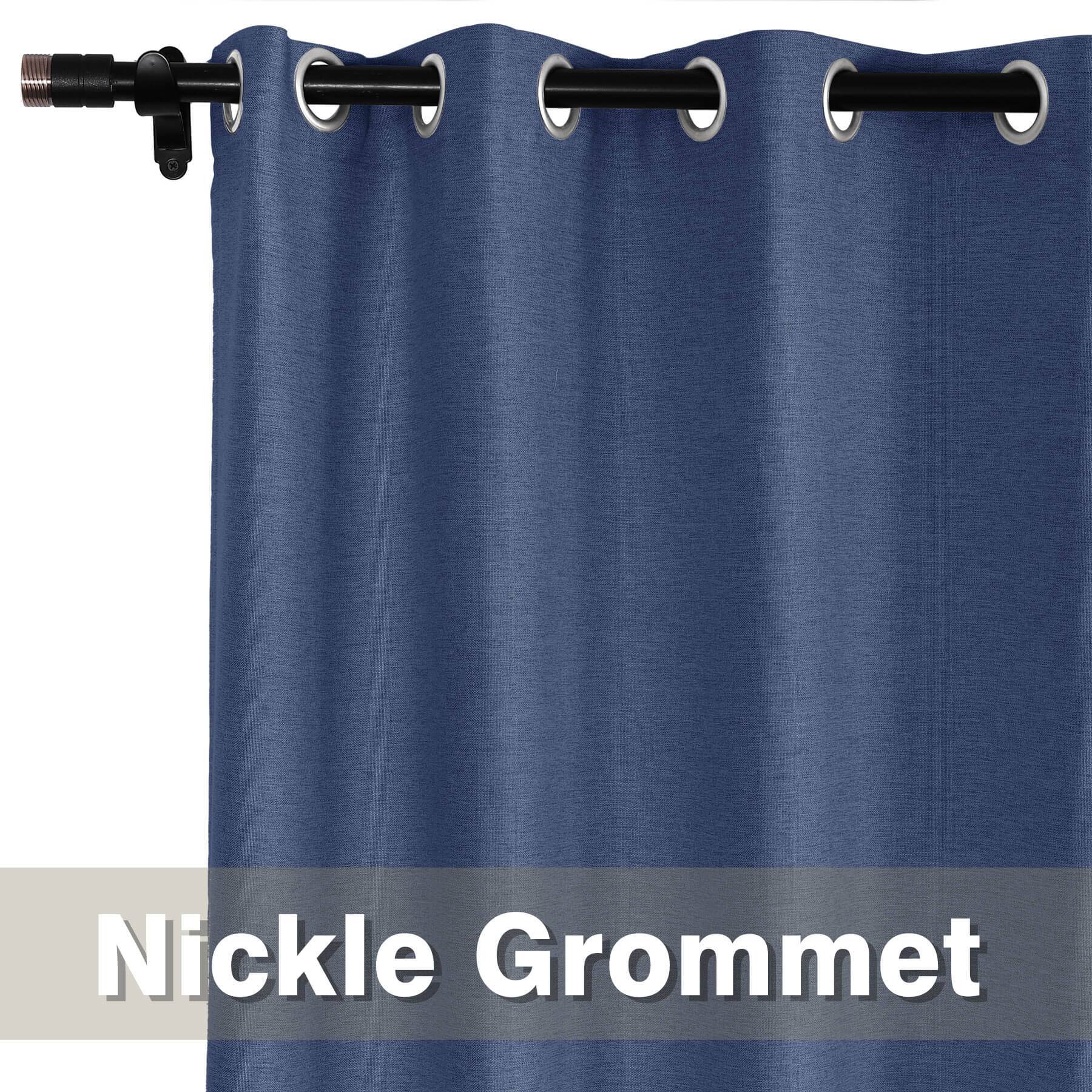 Frank Room Darkening Linen Blend Curtains Heavy Weight Thermal Blackout Drapes Grommet - Cololeaf -- #01 Ivory White