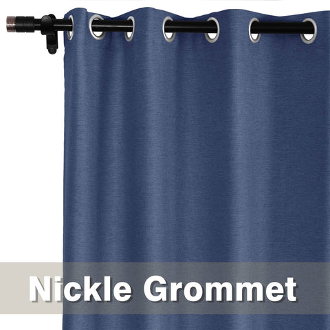 Frank Room Darkening Linen Blend Curtains Heavy Weight Thermal Blackout Drapes Grommet - Cololeaf -- #01 Ivory White