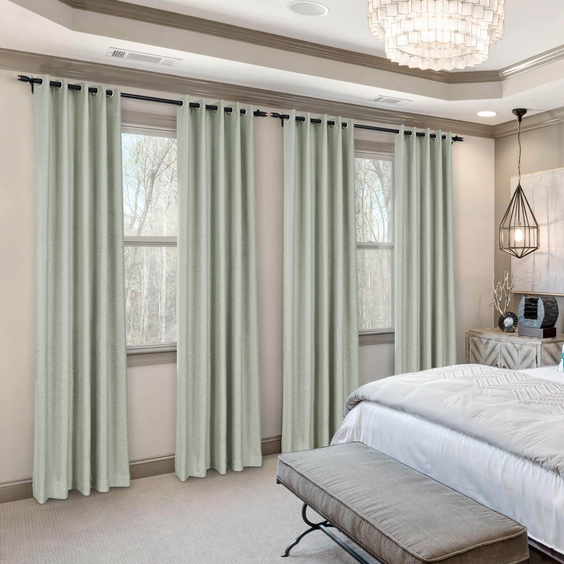 Frank Room Darkening Linen Blend Curtains Heavy Weight Thermal Blackout Drapes Grommet - Cololeaf -- #01 Ivory White