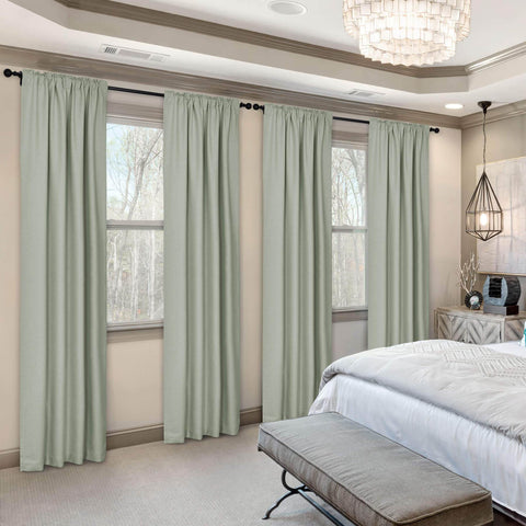 Frank Room Darkening Linen Blend Curtains Heavy Weight Thermal Blackout Drapes Back Tab & Rod Pocket - Cololeaf -- #07 Sand Beige