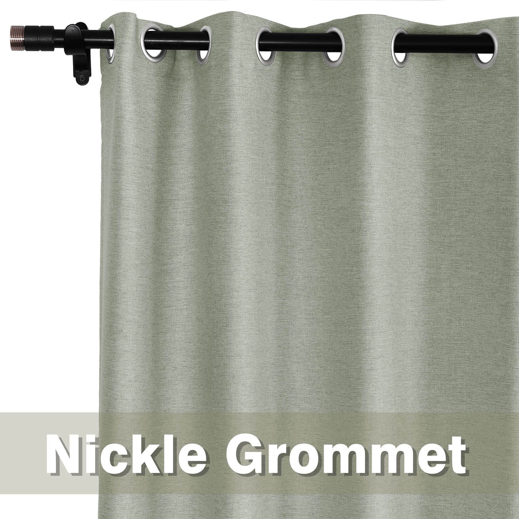Frank Room Darkening Linen Blend Curtains Heavy Weight Thermal Blackout Drapes Grommet - Cololeaf -- #01 Ivory White
