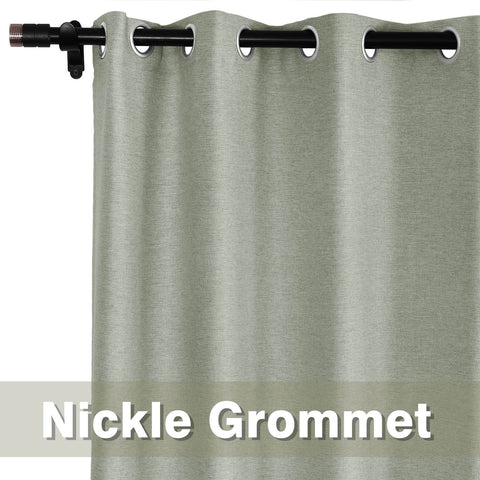 Frank Room Darkening Linen Blend Curtains Heavy Weight Thermal Blackout Drapes Grommet - Cololeaf -- #01 Ivory White