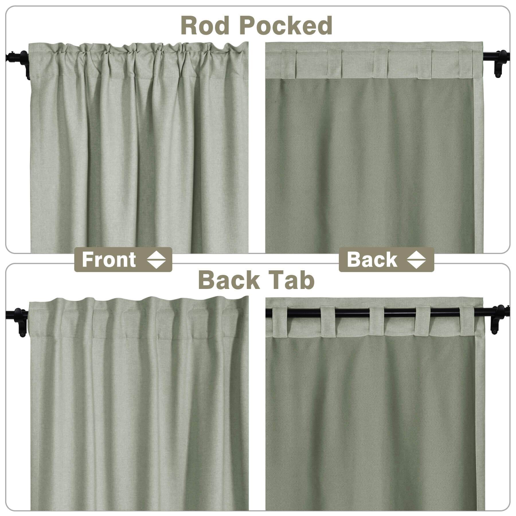 Frank Room Darkening Linen Blend Curtains Heavy Weight Thermal Blackout Drapes Back Tab & Rod Pocket - Cololeaf -- #07 Sand Beige