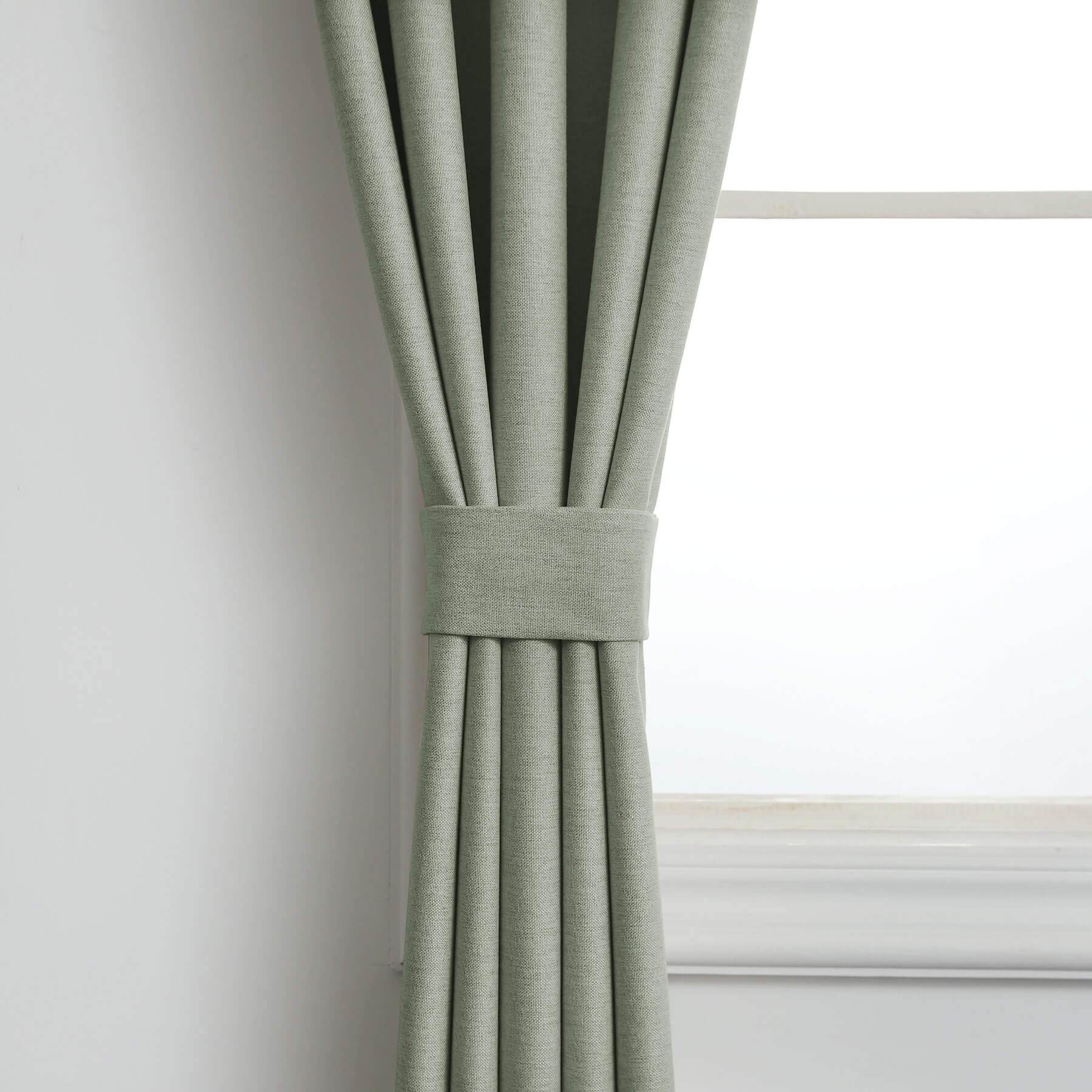 Frank Heavyweight Linen Blend Blackout Curtains - Thermal Insulated, Room Darkening, Pinch Pleat Drapes - Cololeaf -- #01 Ivory White