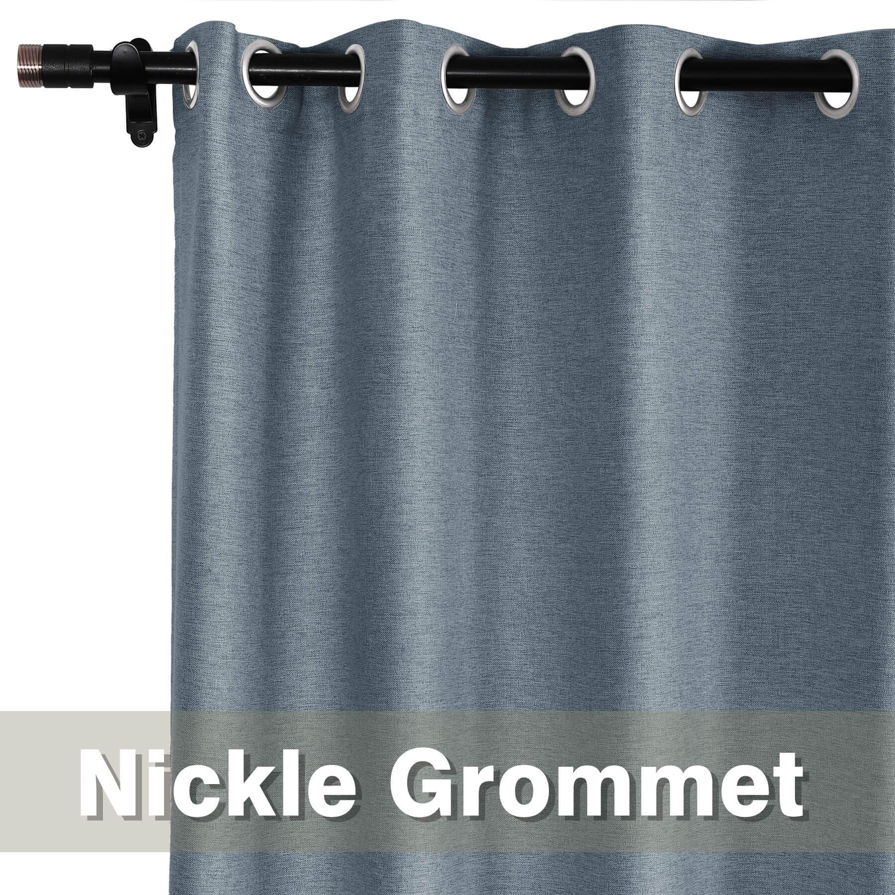 Frank Room Darkening Linen Blend Curtains Heavy Weight Thermal Blackout Drapes Grommet - Cololeaf -- #01 Ivory White