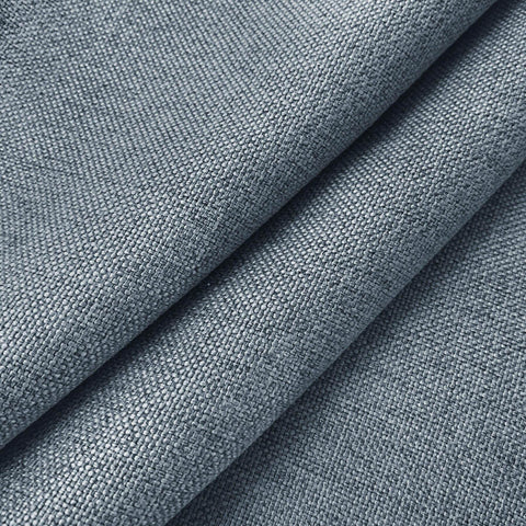 Frank Heavyweight Linen Blend Blackout Curtains - Thermal Insulated, Room Darkening, Pinch Pleat Drapes - Cololeaf -- #17 Grey Blue