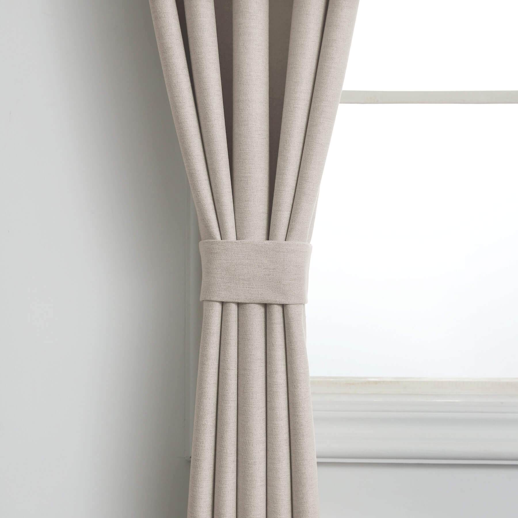 Frank Heavyweight Linen Blend Blackout Curtains - Thermal Insulated, Room Darkening, Pinch Pleat Drapes - Cololeaf -- #01 Ivory White