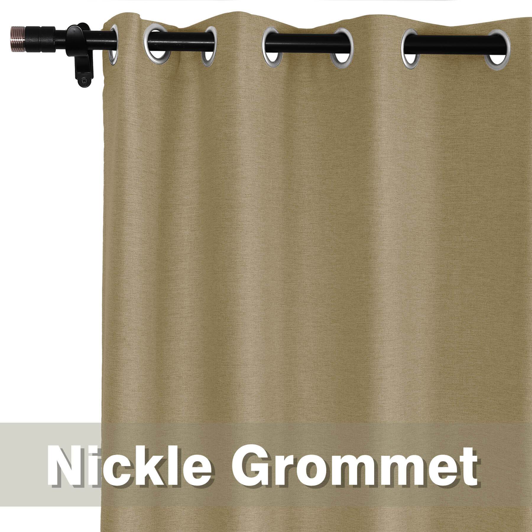 Frank Room Darkening Linen Blend Curtains Heavy Weight Thermal Blackout Drapes Grommet - Cololeaf -- #01 Ivory White