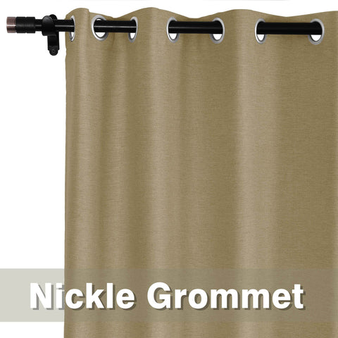 Frank Room Darkening Linen Blend Curtains Heavy Weight Thermal Blackout Drapes Grommet - Cololeaf -- #01 Ivory White