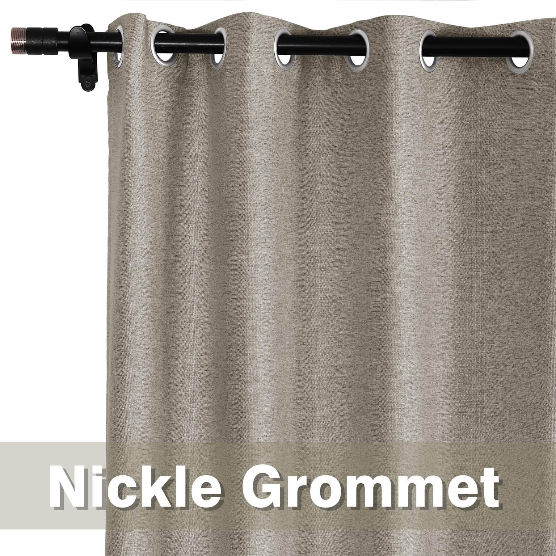 Frank Room Darkening Linen Blend Curtains Heavy Weight Thermal Blackout Drapes Grommet - Cololeaf -- #01 Ivory White