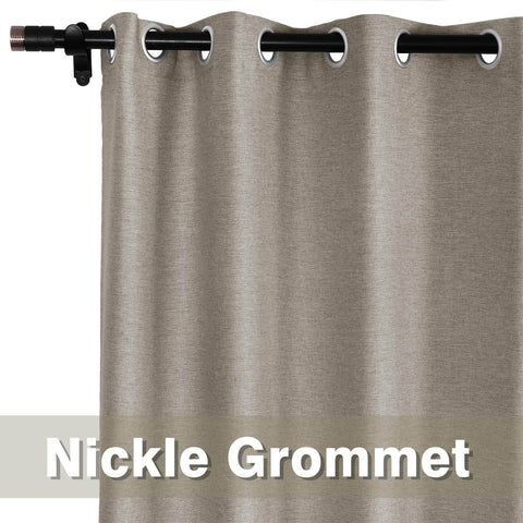 Frank Room Darkening Linen Blend Curtains Heavy Weight Thermal Blackout Drapes Grommet - Cololeaf -- #01 Ivory White
