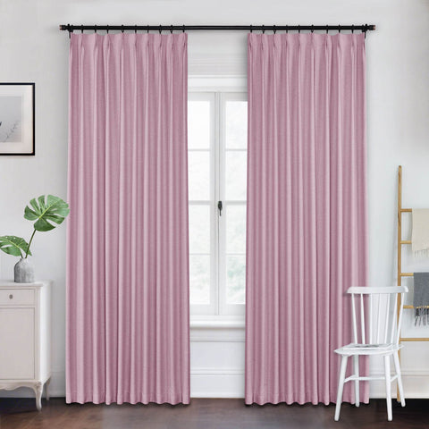 Frank Heavyweight Linen Blend Blackout Curtains - Thermal Insulated, Room Darkening, Pinch Pleat Drapes - Cololeaf