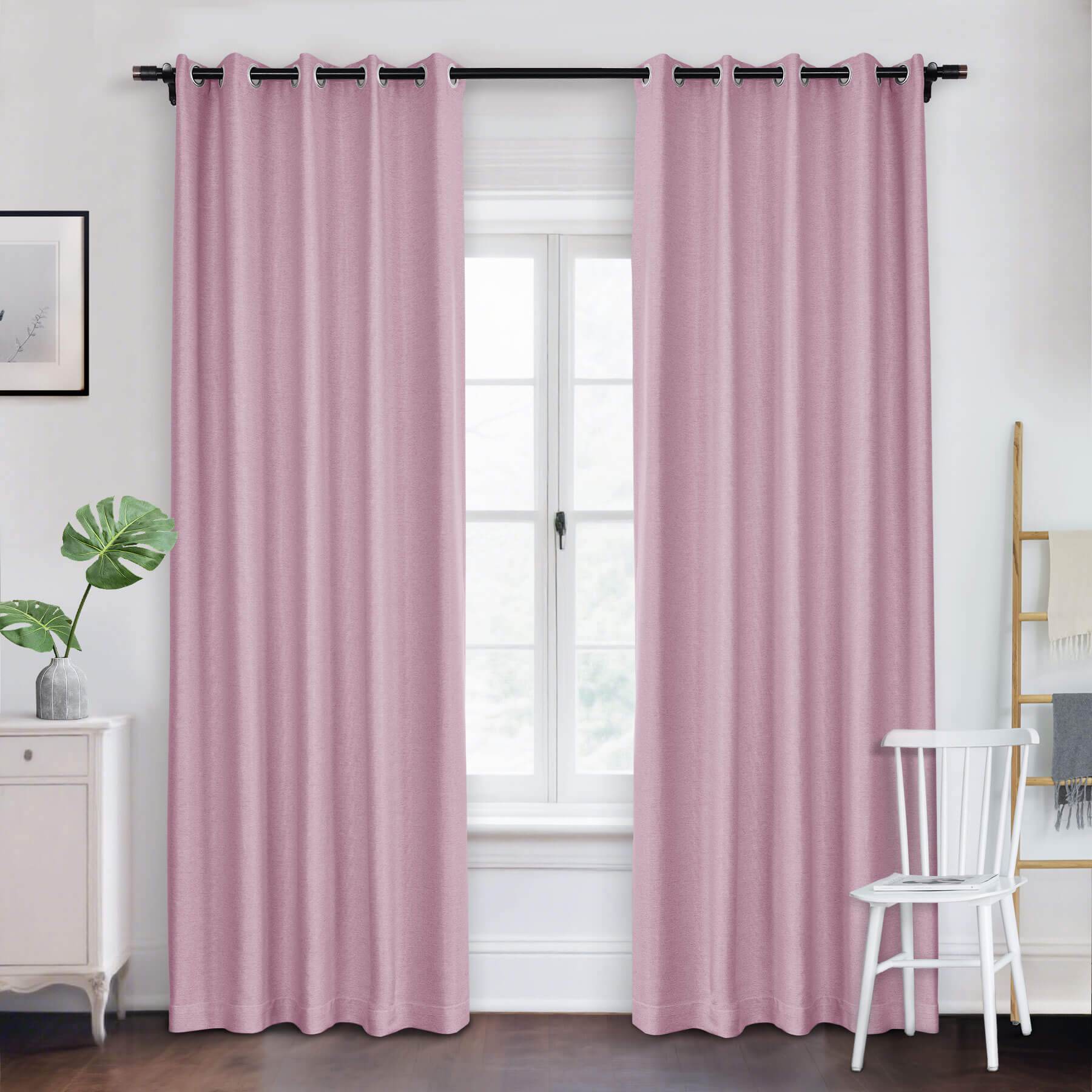 Frank Room Darkening Linen Blend Curtains Heavy Weight Thermal Blackout Drapes Grommet - Cololeaf -- #01 Ivory White