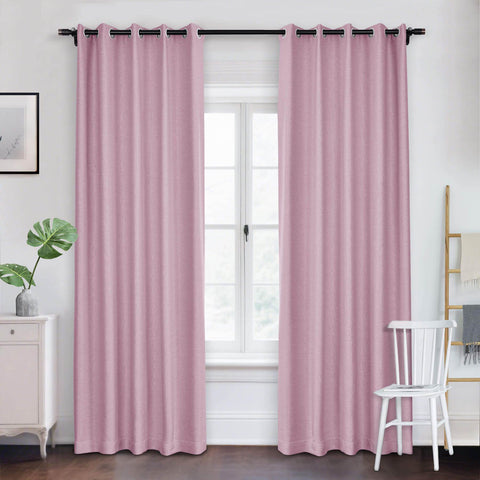 Frank Room Darkening Linen Blend Curtains Heavy Weight Thermal Blackout Drapes Grommet - Cololeaf -- #01 Ivory White