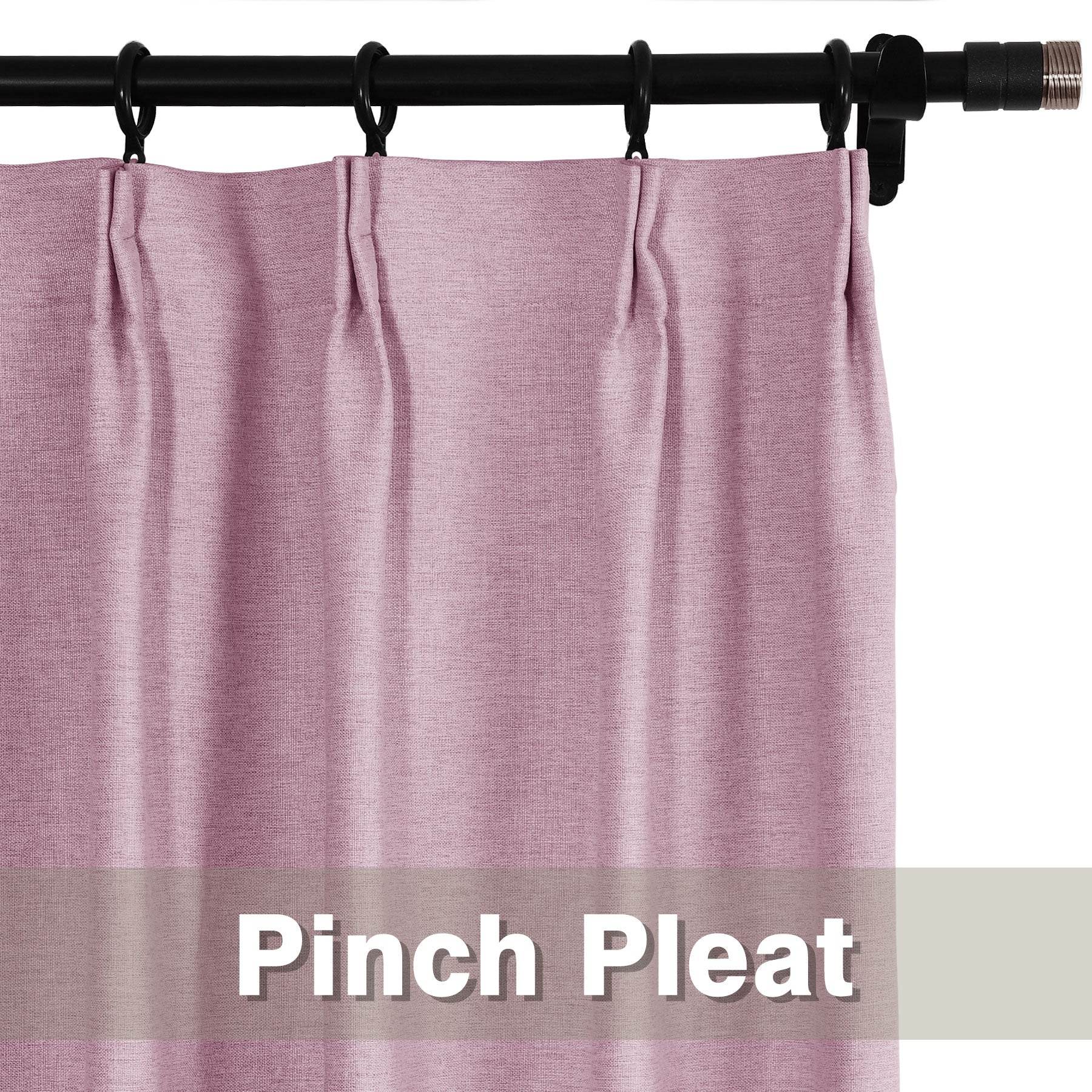 Frank Heavyweight Linen Blend Blackout Curtains - Thermal Insulated, Room Darkening, Pinch Pleat Drapes - Cololeaf