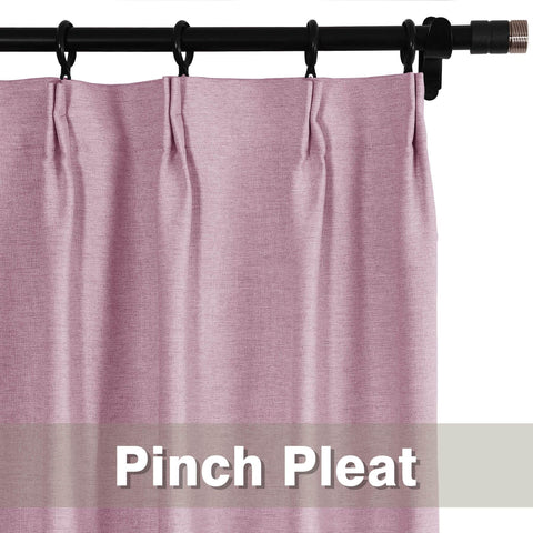 Frank Heavyweight Linen Blend Blackout Curtains - Thermal Insulated, Room Darkening, Pinch Pleat Drapes - Cololeaf -- #01 Ivory White