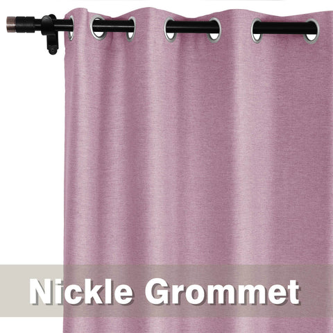 Frank Room Darkening Linen Blend Curtains Heavy Weight Thermal Blackout Drapes Grommet - Cololeaf -- #01 Ivory White