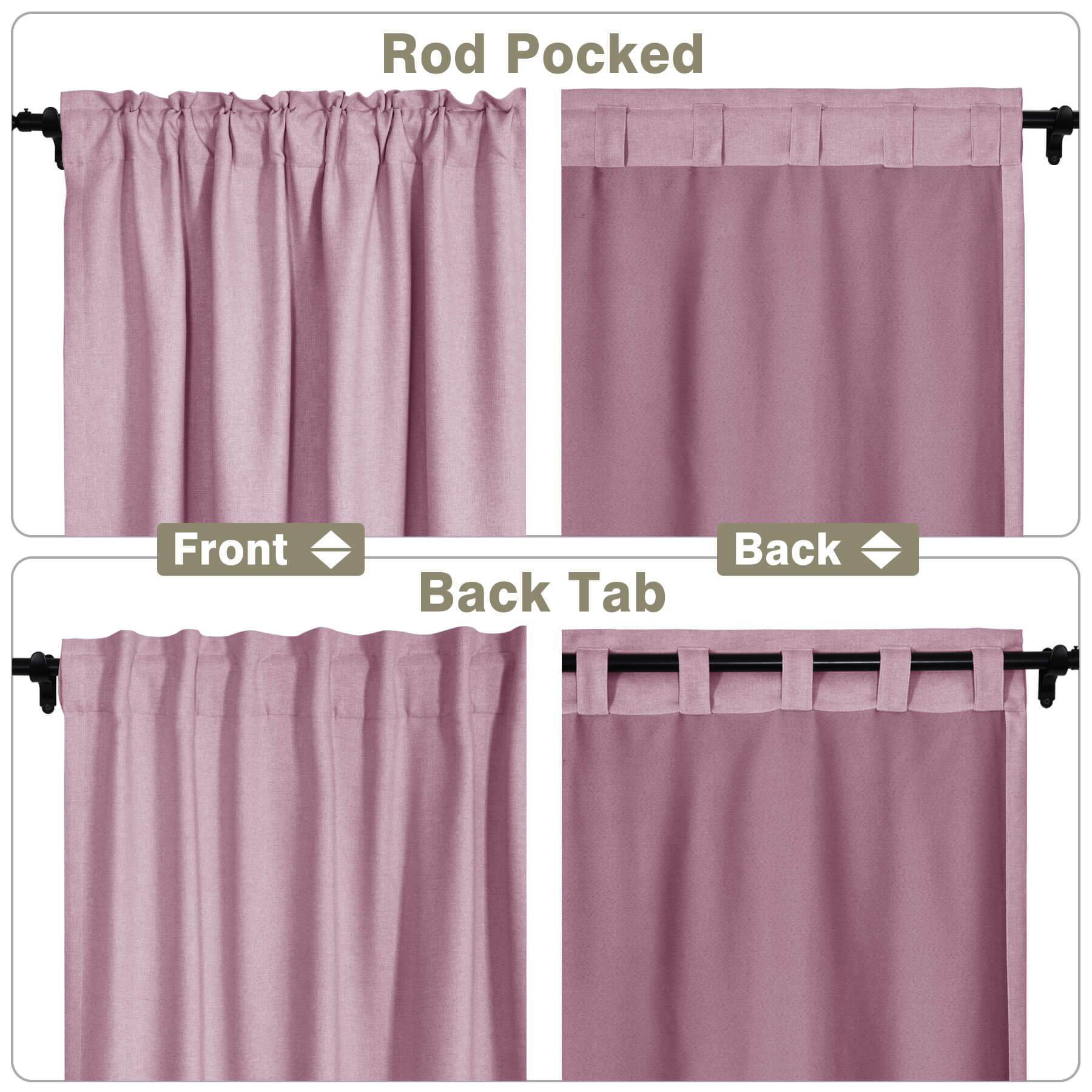 Frank Room Darkening Linen Blend Curtains Heavy Weight Thermal Blackout Drapes Back Tab & Rod Pocket - Cololeaf -- #07 Sand Beige