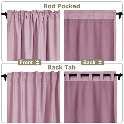 Frank Room Darkening Linen Blend Curtains Heavy Weight Thermal Blackout Drapes Back Tab & Rod Pocket - Cololeaf -- #07 Sand Beige