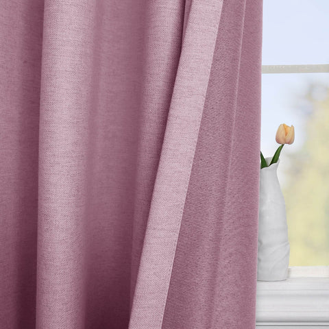 Frank Heavyweight Linen Blend Blackout Curtains - Thermal Insulated, Room Darkening, Pinch Pleat Drapes - Cololeaf