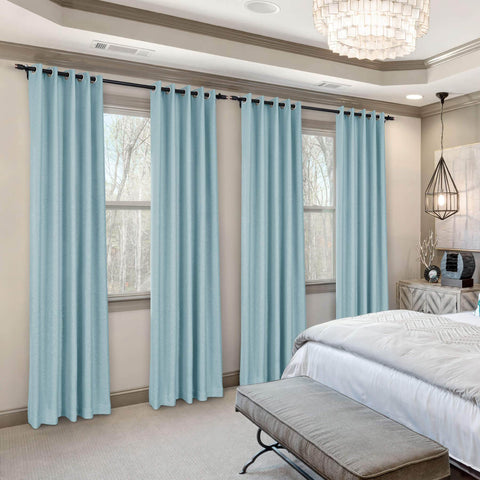 Frank Room Darkening Linen Blend Curtains Heavy Weight Thermal Blackout Drapes Grommet - Cololeaf -- #01 Ivory White