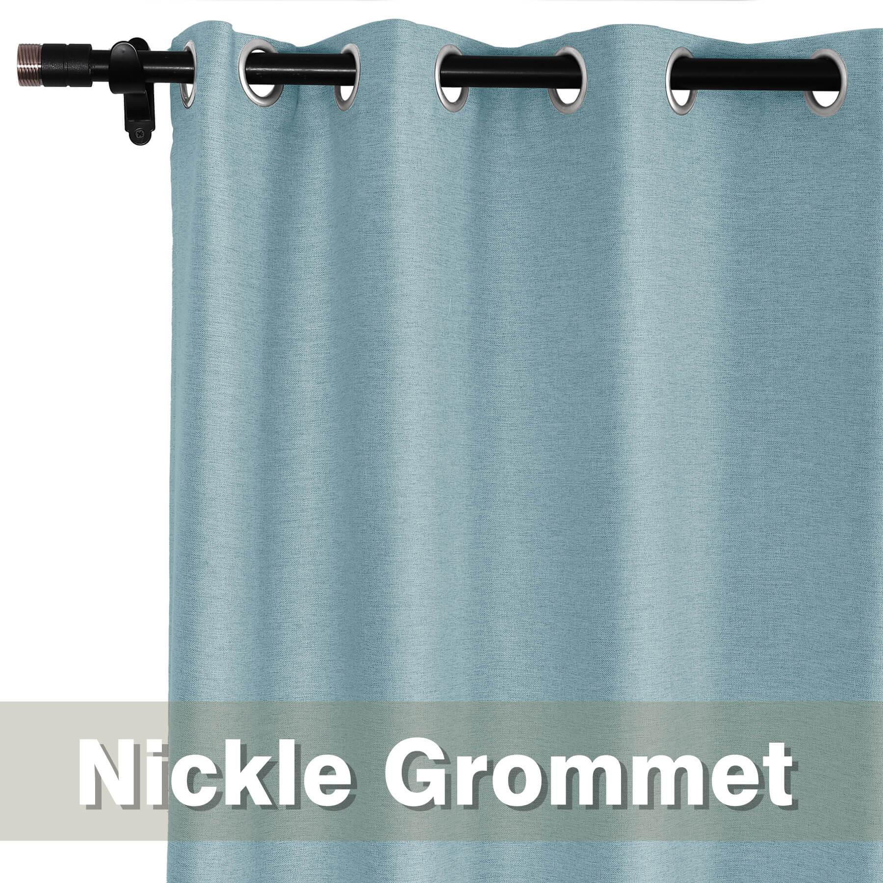 Frank Room Darkening Linen Blend Curtains Heavy Weight Thermal Blackout Drapes Grommet - Cololeaf -- #01 Ivory White