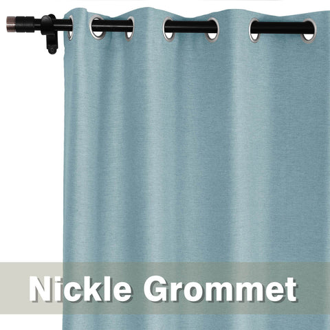 Frank Room Darkening Linen Blend Curtains Heavy Weight Thermal Blackout Drapes Grommet - Cololeaf -- #01 Ivory White